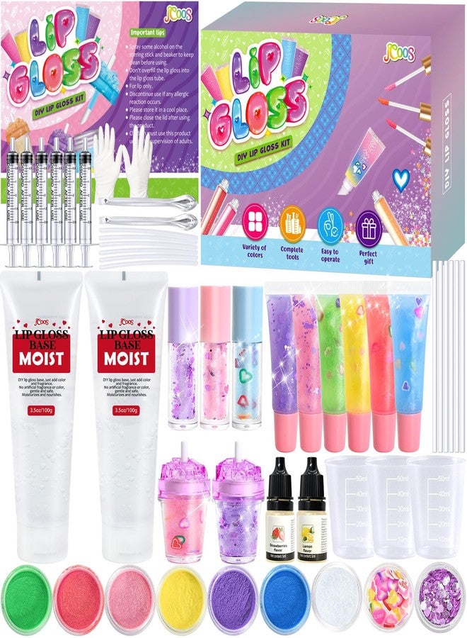 Jcoos Lip Gloss Making Kit, Fun Lip Gloss Kit to Make Your Own Lip Gloss for Girls, Women, Teens with Moisturizing Lipgloss Base, Flavored Oil,Tubes, Pigments Lipgloss Set Gift for Beginner Women - Image 1
